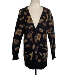 Free people out of Africa, wildlife cardigan sweater size medium